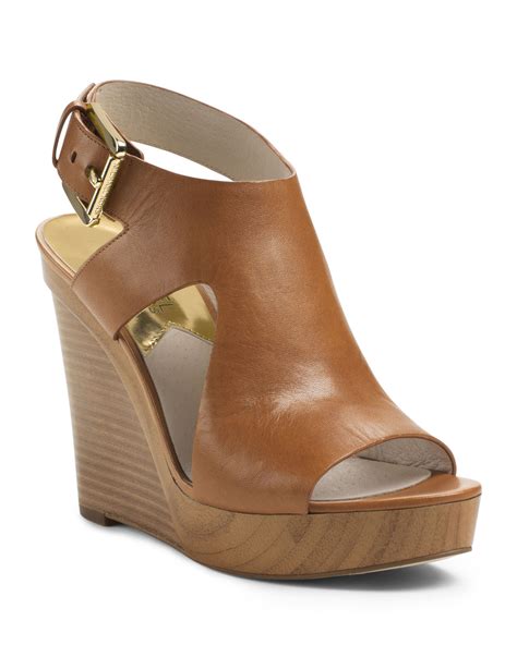 michael kors leather wedge